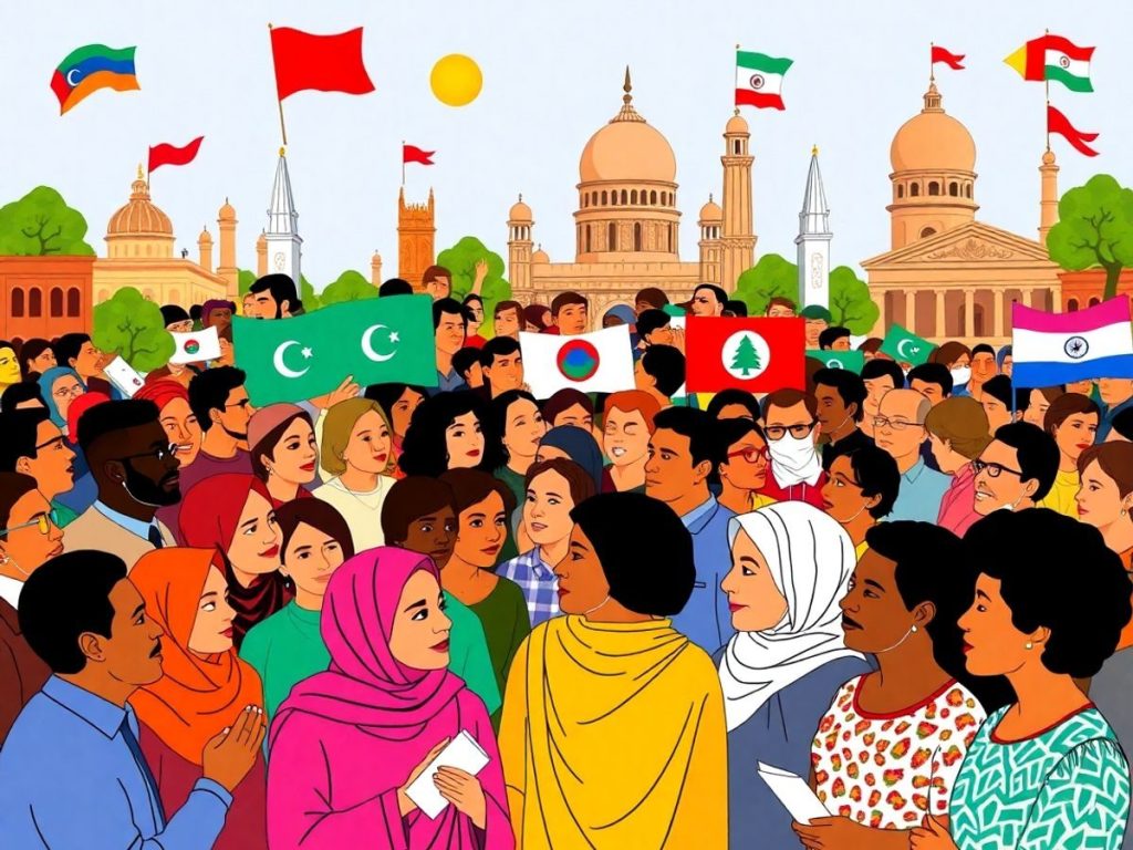 Comunități diverse din diaspora discutând despre inițiative politice.