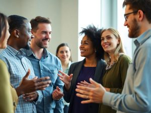 Discuție între oameni, creând consens.